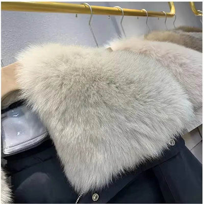 2025 Women's Down Jacket - Thick Parka with Big Fur Collar - Buy Center US