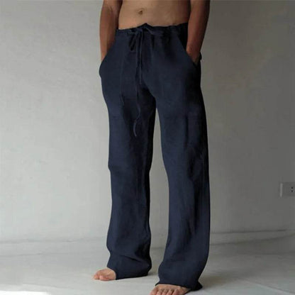 Men's Cotton Linen Pants - Breathable Casual Trousers for Fitness, S-3XL - Buy Center US