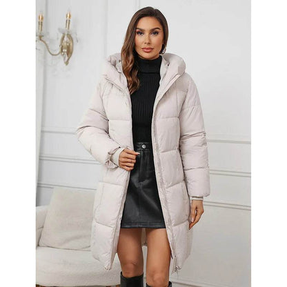 Women's Long Thick Cotton Coat - Casual Warm Parka for Autumn 2024 - Buy Center US