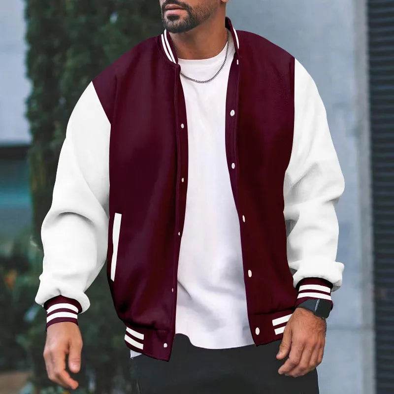 Unisex Bomber Jacket - Casual Hip Hop Patchwork Coat for Spring & Autumn - Buy Center US