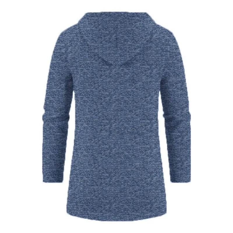 Men's Casual Long-Sleeved Hooded Cardigan Jacket - Solid Color Zipper Style - Buy Center US