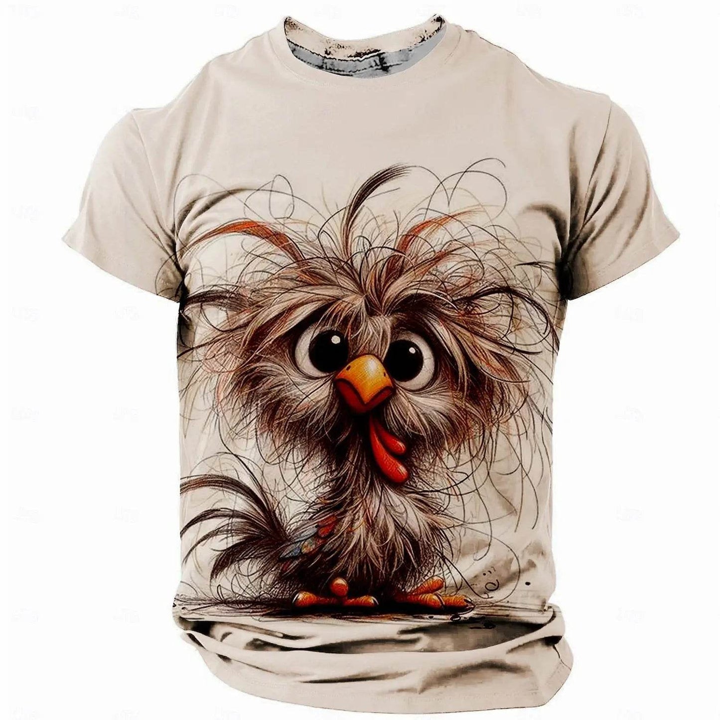 Funny Men's Oversized T-Shirt with Animal Chicken Print - Casual Summer Tee - Buy Center US