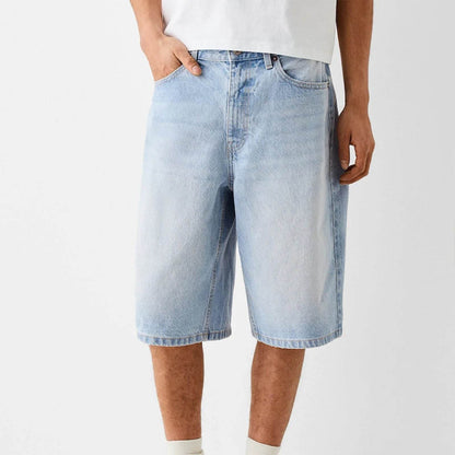 Men's Baggy Denim Shorts - Casual Loose Fit Y2K Vintage Streetwear - Buy Center US