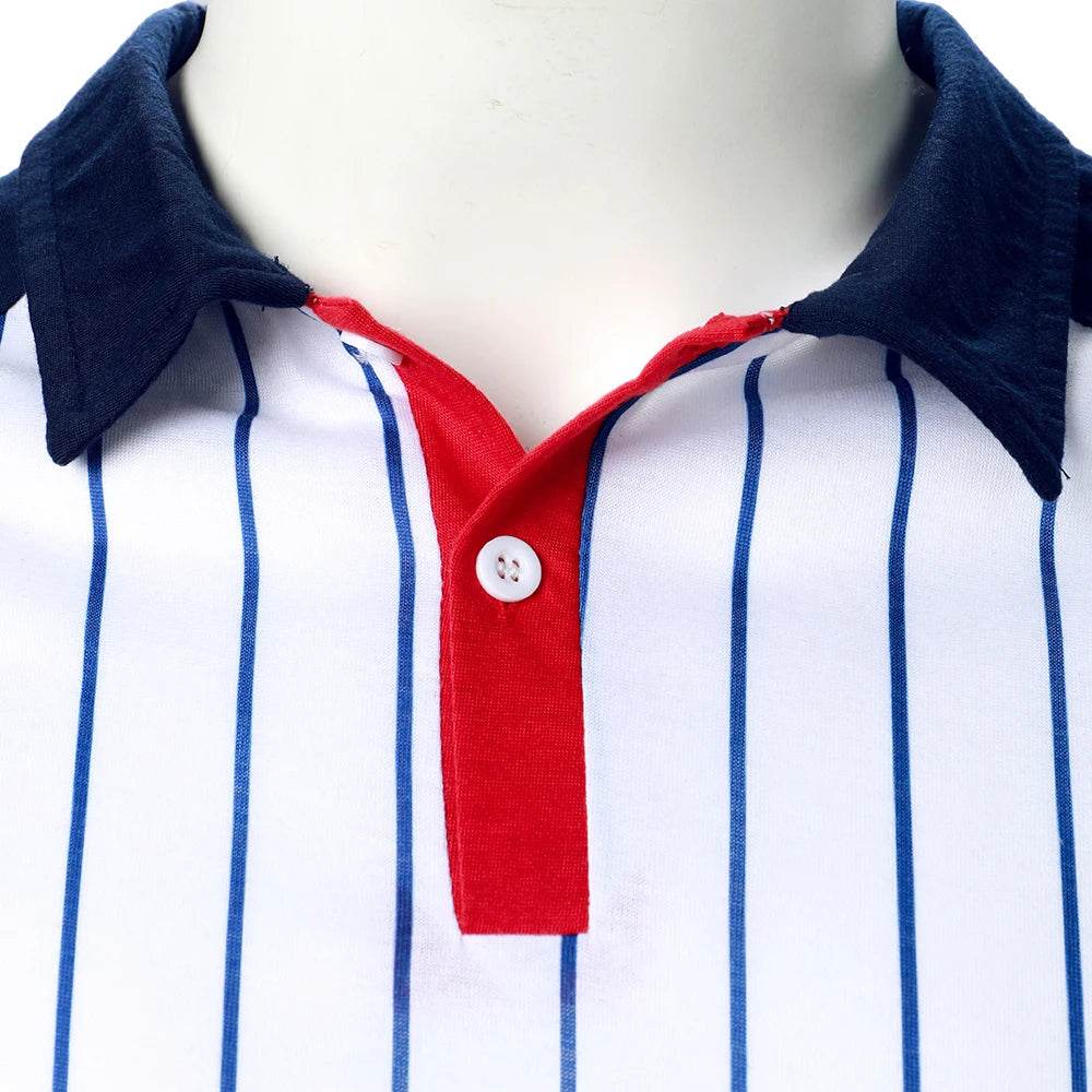 Men's Stripe Polo Shirt - Classic Casual Streetwear for Spring & Summer - Buy Center US