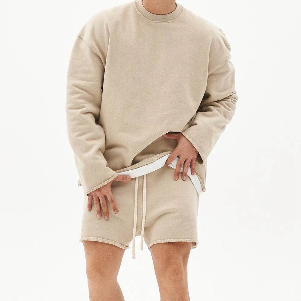 Dueweer Men's Summer Cotton Sets - Loose Hoodie & Shorts for Casual Wear - Buy Center US