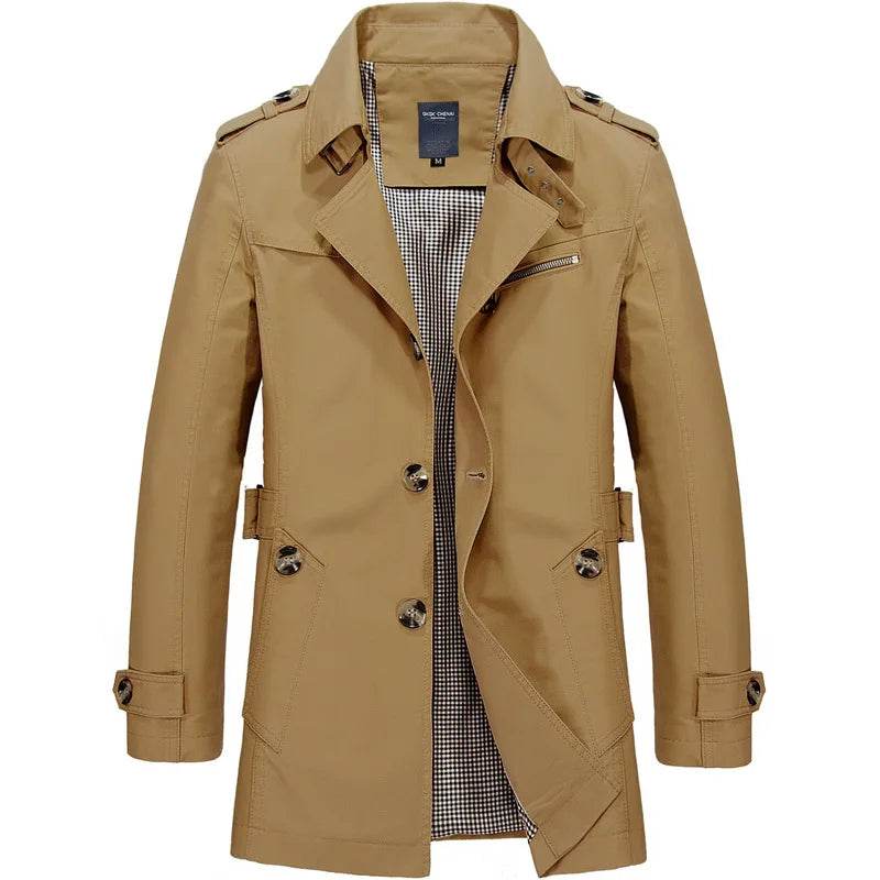 Maxbarley Men's Casual Long Windbreaker Jacket - Stylish Spring Autumn Wear - Buy Center US