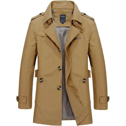 Maxbarley Men's Casual Long Windbreaker Jacket - Stylish Spring Autumn Wear - Buy Center US