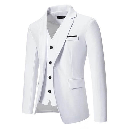 Men's Slim Fit Blazer - Comfortable Solid Color for Business & Casual Wear - Buy Center US
