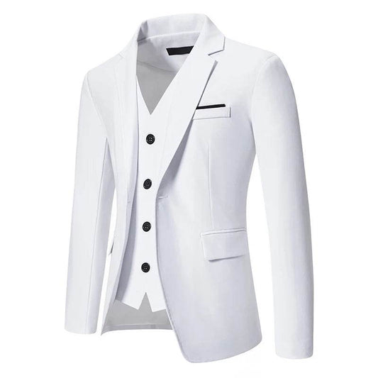 Men's Slim Fit Blazer - Comfortable Solid Color for Business & Casual Wear - Buy Center US