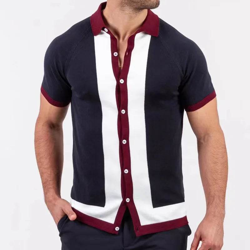XFT Vintage Men’s Stripe Polo Shirt - Casual Summer Short Sleeve Fashion - Buy Center US