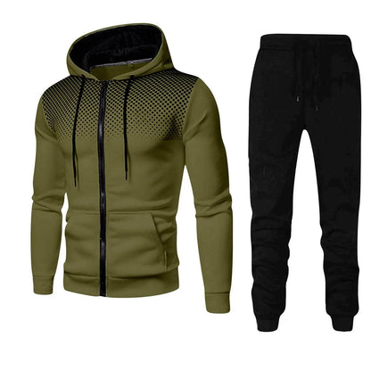 Stylish Zipper Hooded Tracksuit for Men - Casual Fitness Jogging Set - Buy Center US