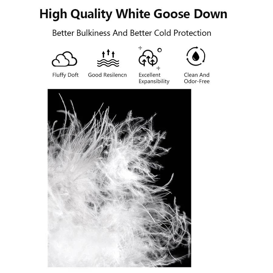 Women's Luxury Goose Feather Coat with Fox Fur - Winter Puffer - Buy Center US