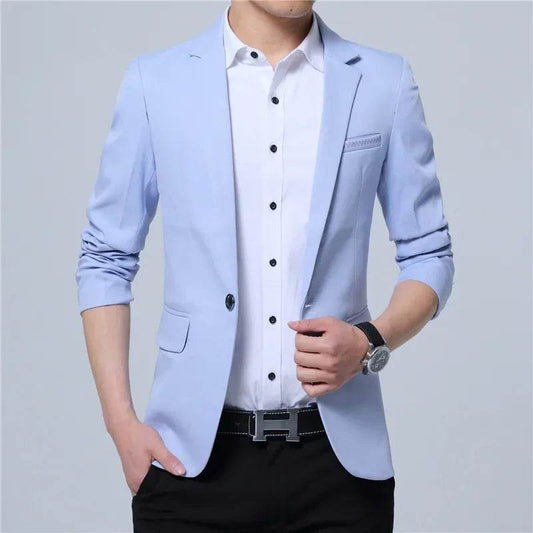 FAVOCENT Casual Men’s Blazer - Slim Fit Cotton Jacket for Spring & Autumn - Buy Center US