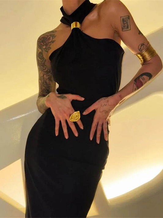 Mozision Turtleneck Off-Shoulder Maxi Dress - Sexy & Elegant Style - Buy Center US