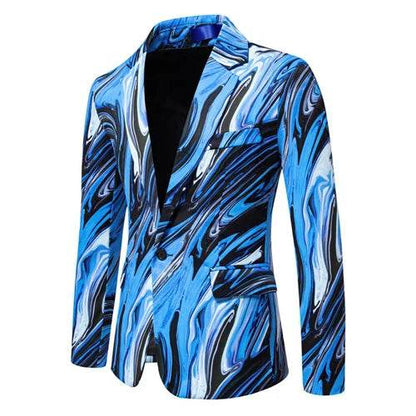 Qj Cinga Fashion 3D Printed Blazers for Men - Stylish Dance Party Jacket - Buy Center US