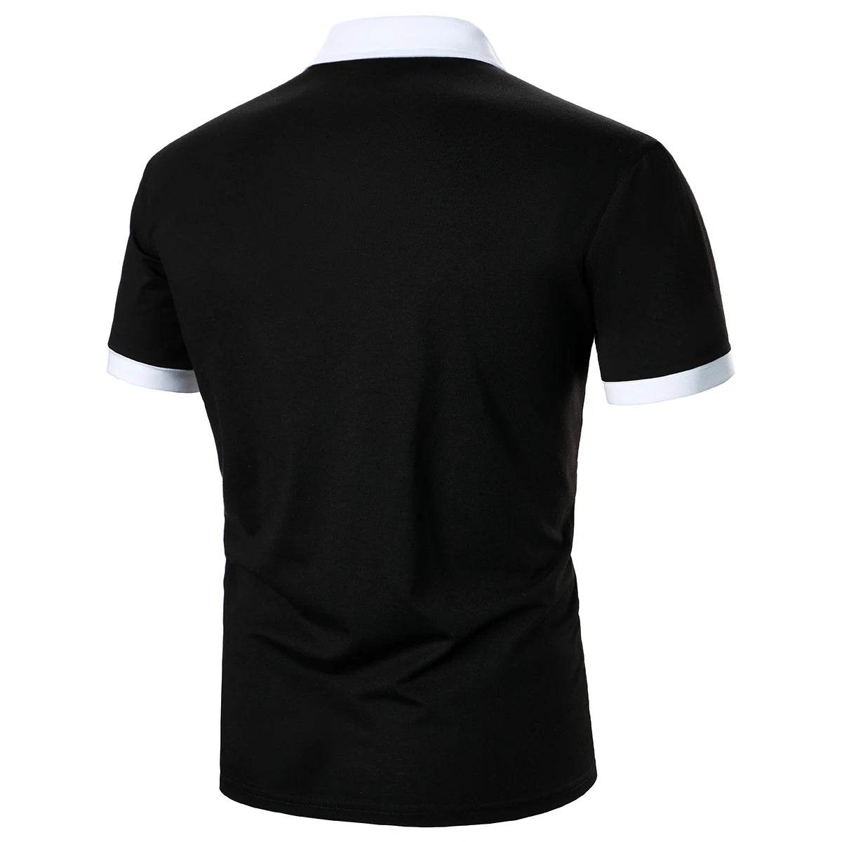 Men's Casual V-Neck Polo Shirt - Short Sleeves, Breathable Fabric - Buy Center US
