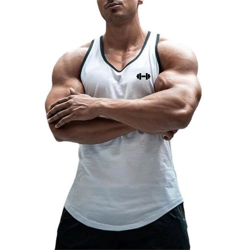 Muscleguys Men's Gym Tank Top - Casual Slim Fit Sleeveless Cotton Shirt - Buy Center US