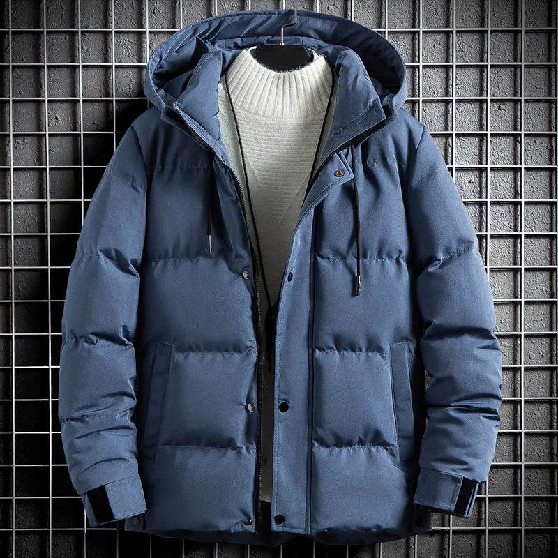 Men's Warm Hooded Parka Jacket - Waterproof, Casual Winter Outerwear - Buy Center US