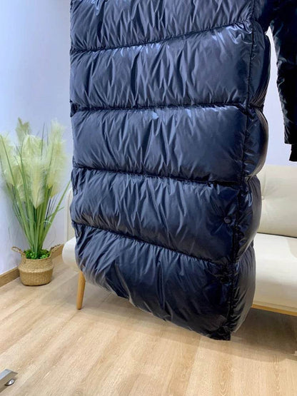Women's White Duck Down Jacket - Long Fluffy Puffer Coat for Winter - Buy Center US