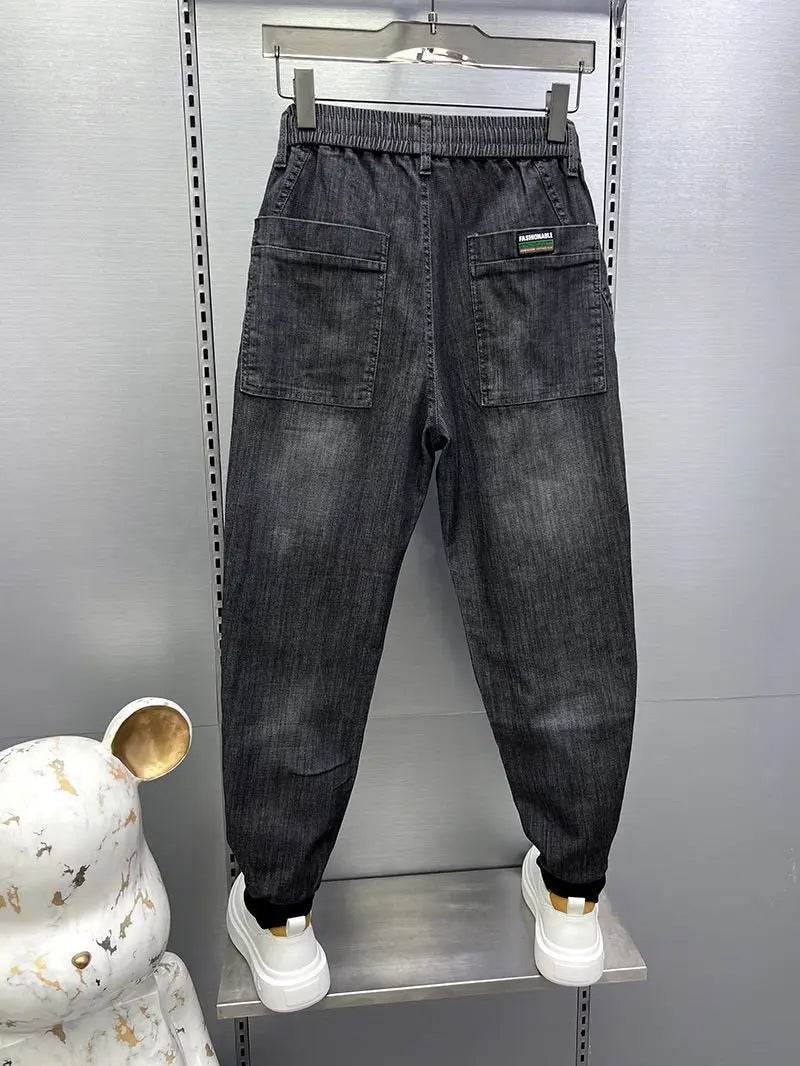 Trendy Men's Casual Jeans - Drawstring, Baggy Denim Trousers - Buy Center US
