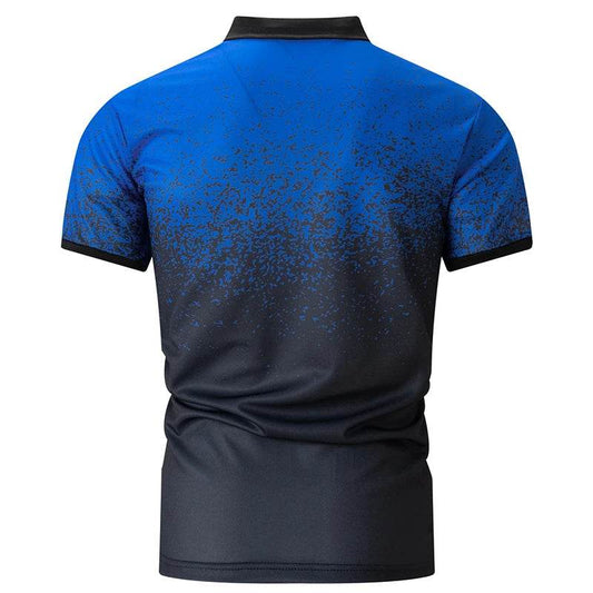 Men's Summer Short Sleeve Polo Shirt - Gradient Color Slim Fit Golf Style - Buy Center US