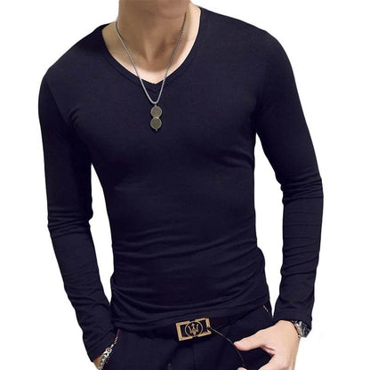 Bigsweety Men's Turtleneck Pullover - Solid Color Slim Fit for Spring - Buy Center US