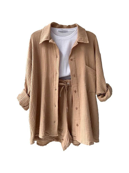 DANXRUHA Women's Muslin Suit Short Set - Casual Spring Outfit - Buy Center US
