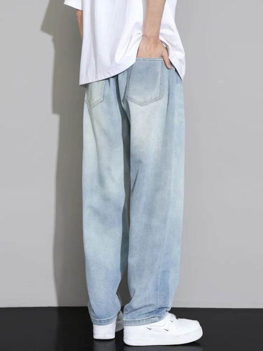 2024 Spring Summer Loose Light Blue Jeans for Men - Fashion Casual Denim - Buy Center US