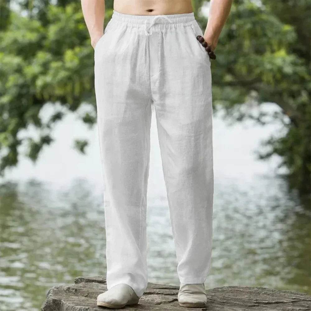 King Billion Men's Casual Beach Pants - Cotton Linen Joggers for Summer - Buy Center US