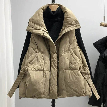 Women's Duck Down Vest - Thick Warm Sleeveless Parka for Winter Style - Buy Center US