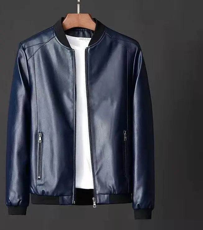 Wulend Men’s Faux Leather Jacket - Casual Full Sleeve Zipper Coat - Buy Center US