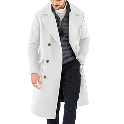 DOUYIFGGG Men's Long Woolen Overcoat - Casual Winter Fashion Jacket - Buy Center US