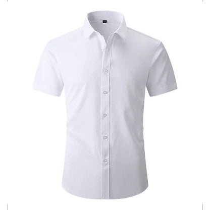 Jwoglt Men's Casual Button-Down Short Sleeve Shirt - Solid Black & White - Buy Center US