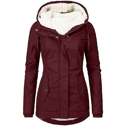 Kalenmos Women's Hooded Zipper Coat - Casual Thick Parka for Autumn - Buy Center US