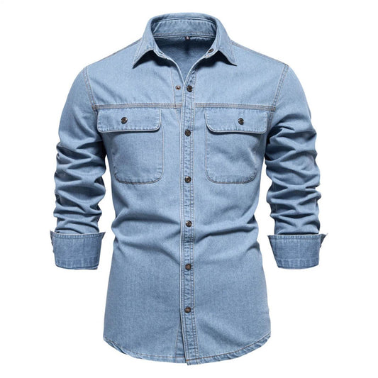 MUQGEW Men's Denim Jacket - Casual Loose Fit Retro Spring Outerwear - Buy Center US