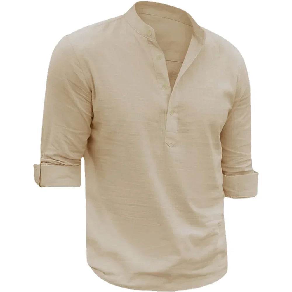 King Billion Men's Casual Shirt - Soft Cotton Linen, Long Sleeve Blouse - Buy Center US
