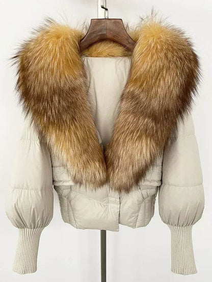 Elegant Casual Women’s Raccoon Fur Collar Coat - Winter Jacket 2024 - Buy Center US
