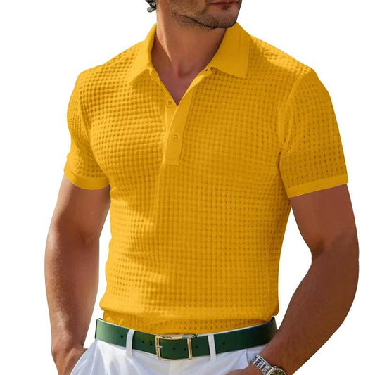 Men's Breathable Summer Polo T-Shirt - Classic Solid Color Top - Buy Center US