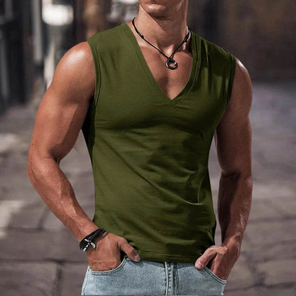 Men's Summer V-Neck Casual Tank Top - Breathable Sports Vest - Buy Center US