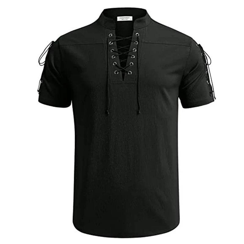 GYM STEEZE Summer Men's V-Neck Shirt - Breathable Casual Short Sleeve - Buy Center US