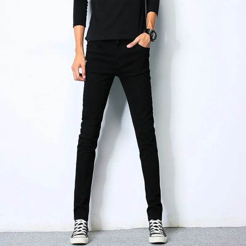 Cowboy Men's Slim Fit Denim Jeans - Korean Style Casual Trousers - Buy Center US