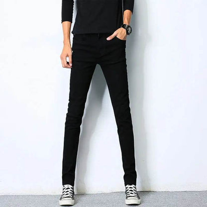 Cowboy Men's Slim Fit Denim Jeans - Korean Style Casual Trousers - Buy Center US