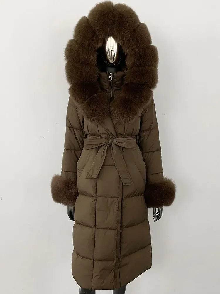 Elegant Hooded Women’s Winter Jacket - 90% Duck Down, Warm & Stylish - Buy Center US