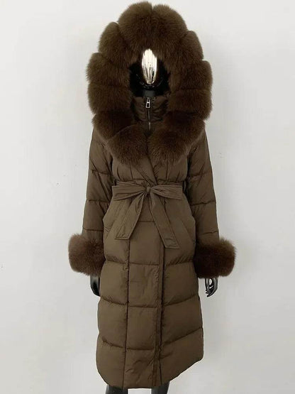 Elegant Hooded Women’s Winter Jacket - 90% Duck Down, Warm & Stylish - Buy Center US