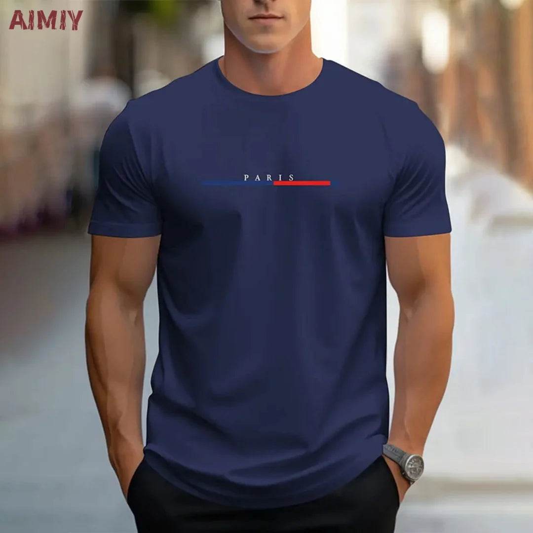 Men's Slim Fit T-Shirt - Breathable Round Neck Casual Tee for Summer - Buy Center US