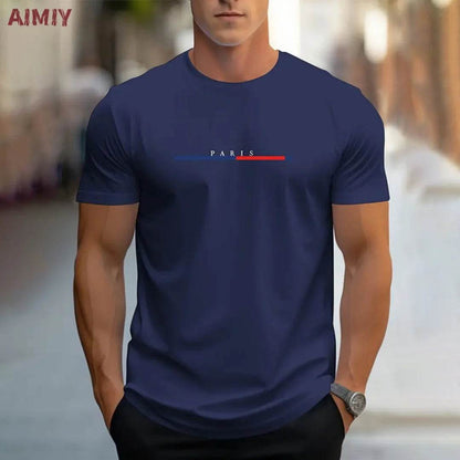 Men's Slim Fit T-Shirt - Breathable Round Neck Casual Tee for Summer - Buy Center US
