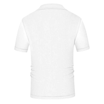 Men's Casual Knitted Patchwork Polo Shirt - Breathable Short Sleeve T-Shirt - Buy Center US