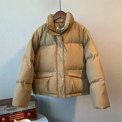 ABRINIC Women’s Casual Thicken Button-Up Puffer Jacket for Winter - Buy Center US