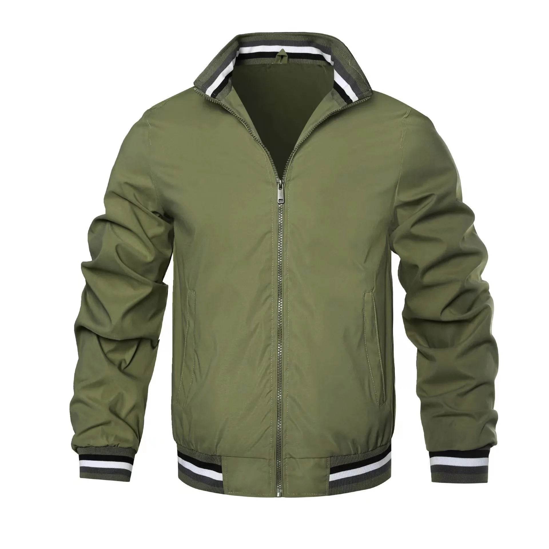 Casual Men's Windbreak Bomber Jacket - Lightweight Spring & Summer Wear - Buy Center US