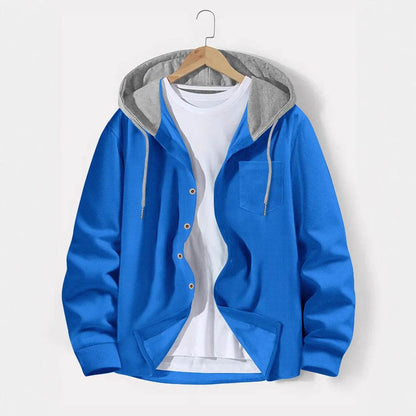 BOILEN HENG XIN Men’s Hooded Cardigan - Casual Waffle Knit Coat - Buy Center US